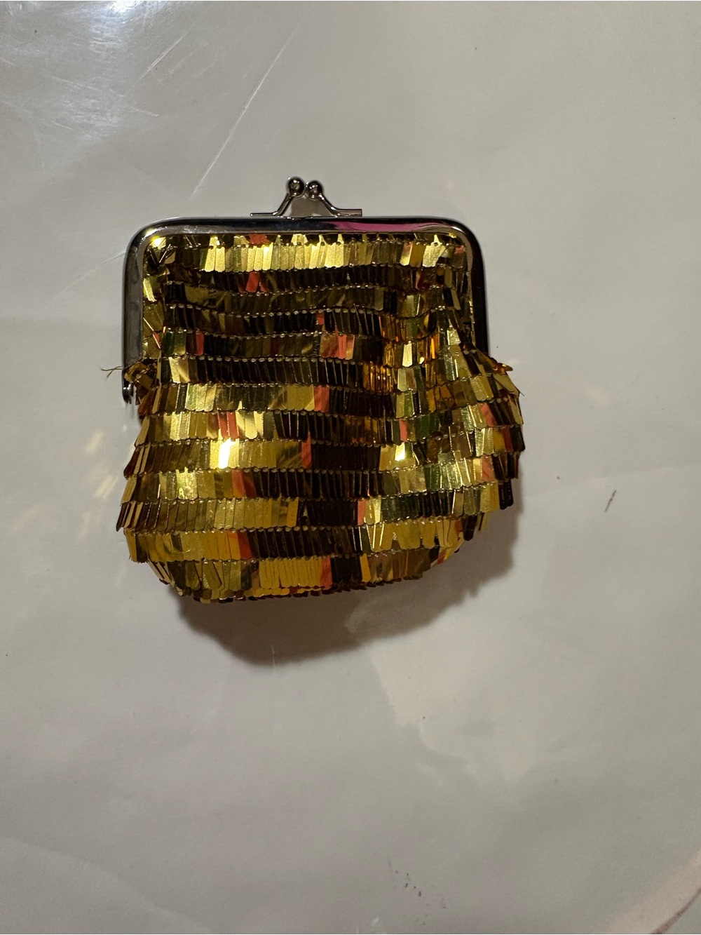 Gold Sequin Coin Purse - Women's Accessory